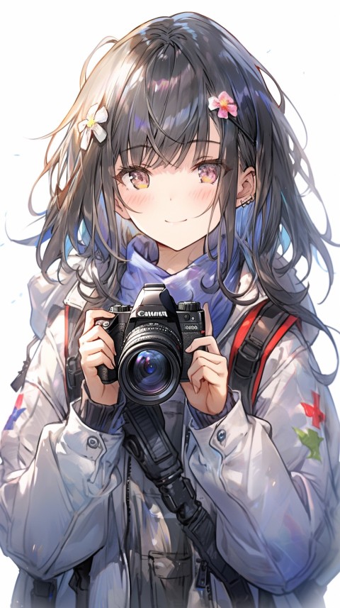 Anime Girl Holding a Camera Like a Photographer Aesthetics (157)