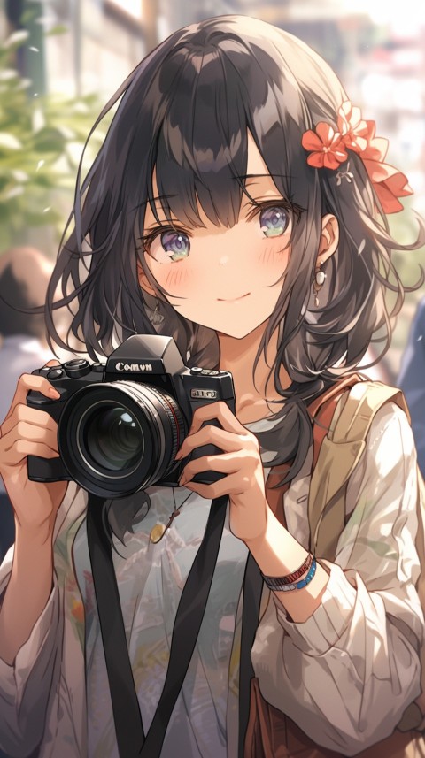 Anime Girl Holding a Camera Like a Photographer Aesthetics (156)