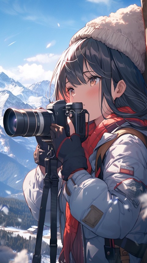 Anime Girl Holding a Camera Like a Photographer Aesthetics (190)
