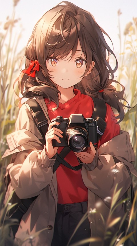Anime Girl Holding a Camera Like a Photographer Aesthetics (153)