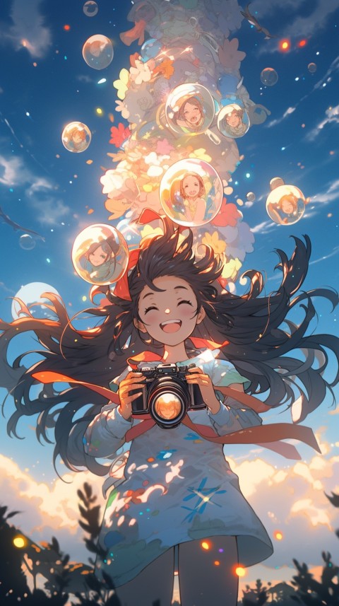 Anime Girl Holding a Camera Like a Photographer Aesthetics (185)