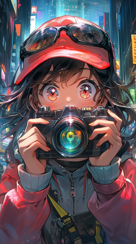 Anime Girl Holding a Camera Like a Photographer Aesthetics (196)