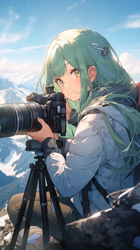 Anime Girl Holding a Camera Like a Photographer Aesthetics (191)