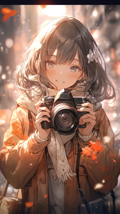 Anime Girl Holding a Camera Like a Photographer Aesthetics (163)