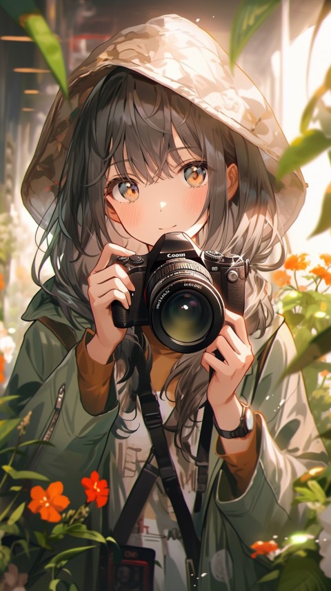 Anime Girl Holding a Camera Like a Photographer Aesthetics (171)