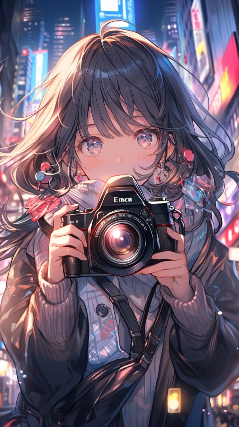 Anime Girl Holding a Camera Like a Photographer Aesthetics (195)