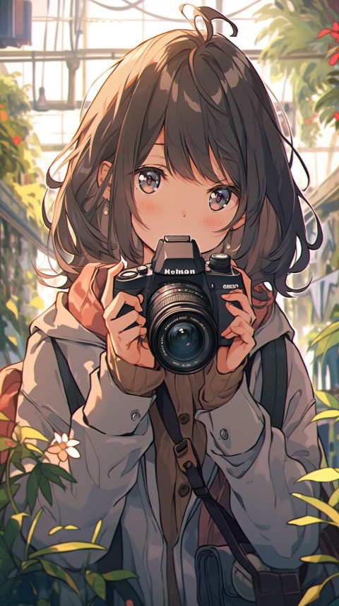 Anime Girl Holding a Camera Like a Photographer Aesthetics (166)