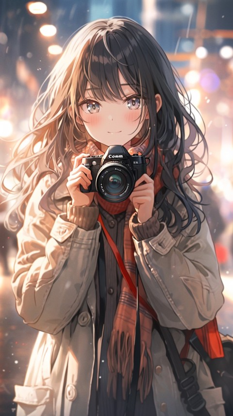 Anime Girl Holding a Camera Like a Photographer Aesthetics (182)