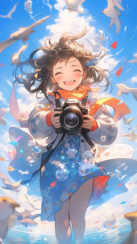Anime Girl Holding a Camera Like a Photographer Aesthetics (186)