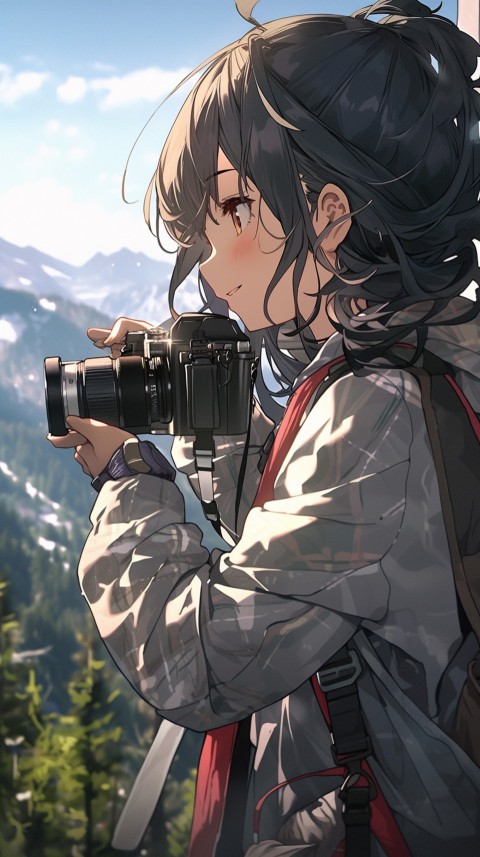 Anime Girl Holding a Camera Like a Photographer Aesthetics (189)