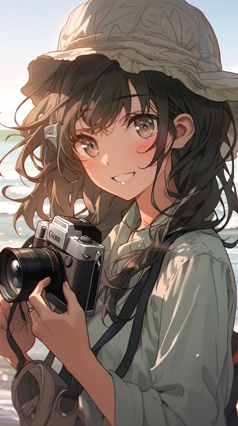 Anime Girl Holding a Camera Like a Photographer Aesthetics (199)