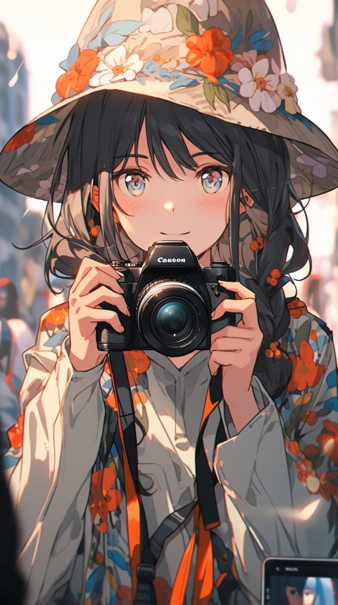 Anime Girl Holding a Camera Like a Photographer Aesthetics (177)