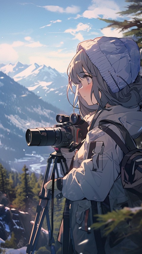 Anime Girl Holding a Camera Like a Photographer Aesthetics (194)