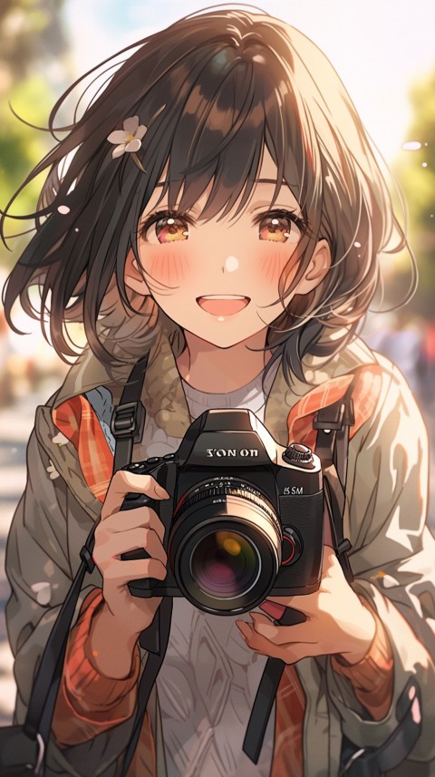 Anime Girl Holding a Camera Like a Photographer Aesthetics (162)