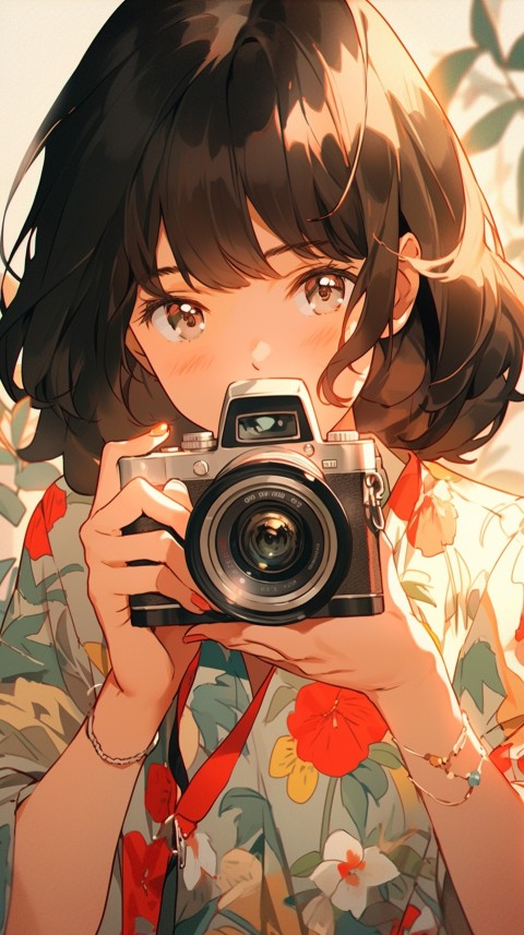 Anime Girl Holding a Camera Like a Photographer Aesthetics (161)