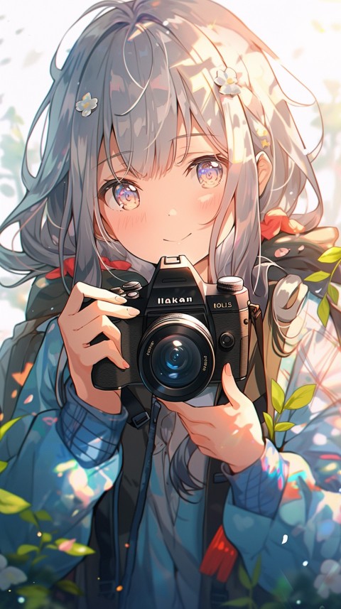 Anime Girl Holding a Camera Like a Photographer Aesthetics (170)