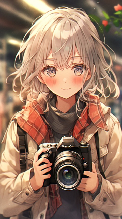 Anime Girl Holding a Camera Like a Photographer Aesthetics (181)