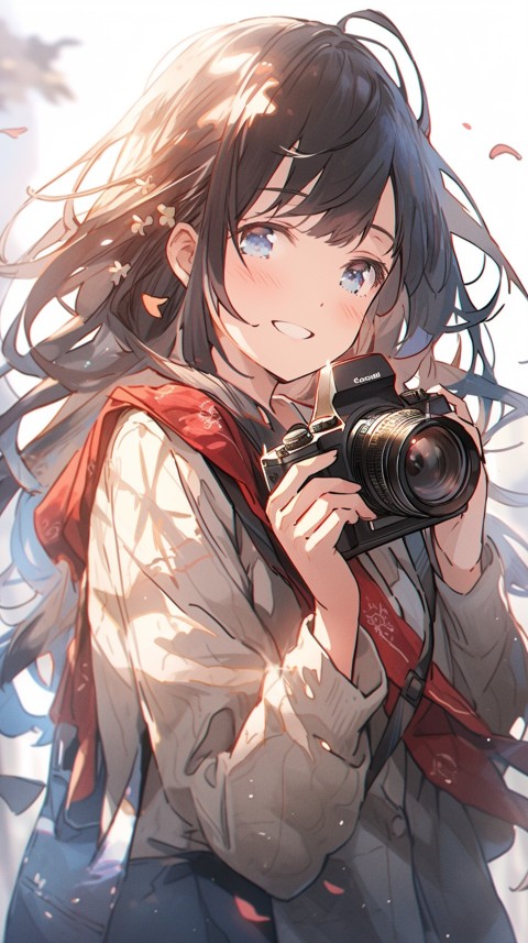 Anime Girl Holding a Camera Like a Photographer Aesthetics (160)