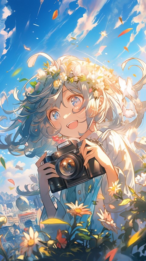 Anime Girl Holding a Camera Like a Photographer Aesthetics (184)