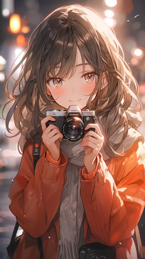 Anime Girl Holding a Camera Like a Photographer Aesthetics (214)