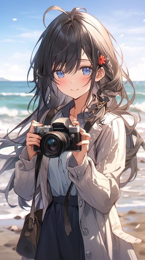 Anime Girl Holding a Camera Like a Photographer Aesthetics (204)