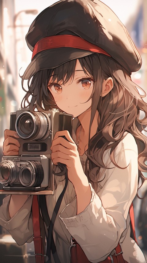 Anime Girl Holding a Camera Like a Photographer Aesthetics (210)