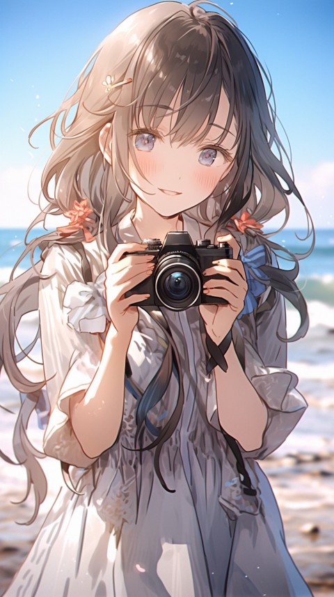 Anime Girl Holding a Camera Like a Photographer Aesthetics (205)