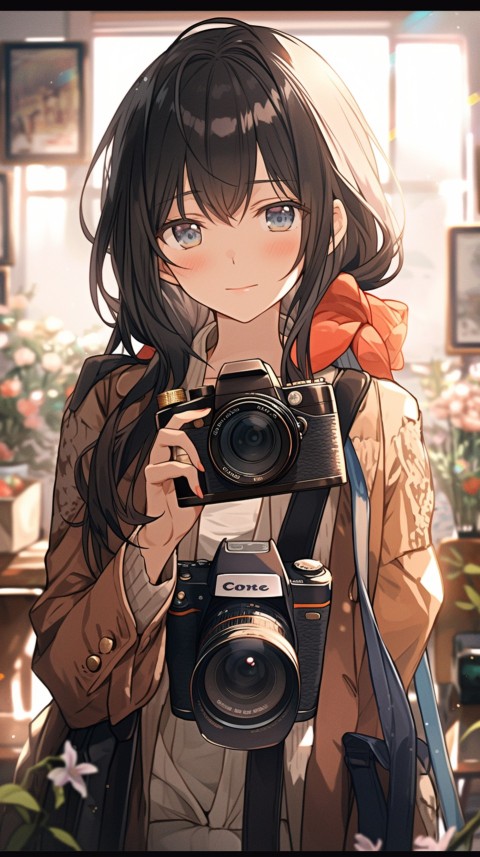 Anime Girl Holding a Camera Like a Photographer Aesthetics (215)