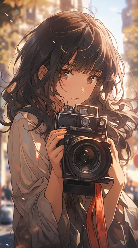 Anime Girl Holding a Camera Like a Photographer Aesthetics (209)