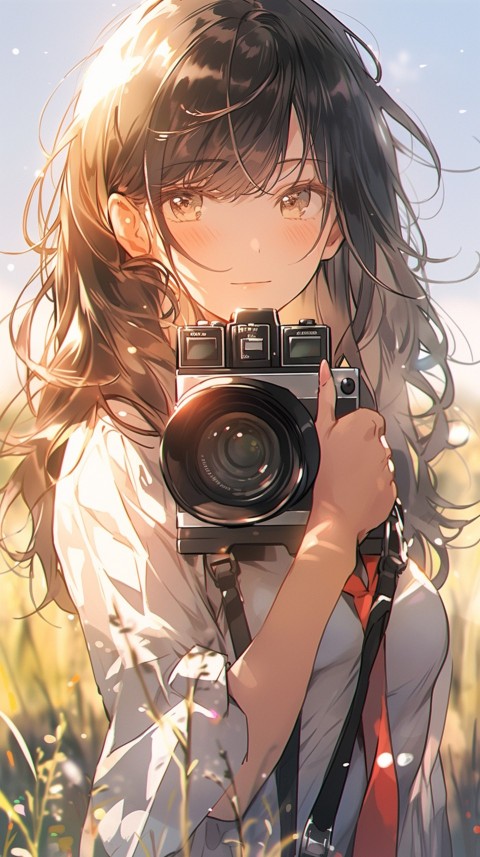 Anime Girl Holding a Camera Like a Photographer Aesthetics (207)