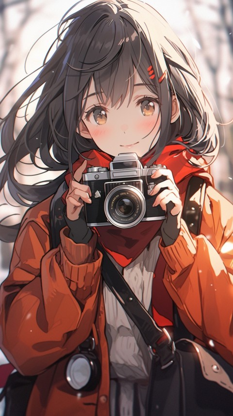 Anime Girl Holding a Camera Like a Photographer Aesthetics (213)