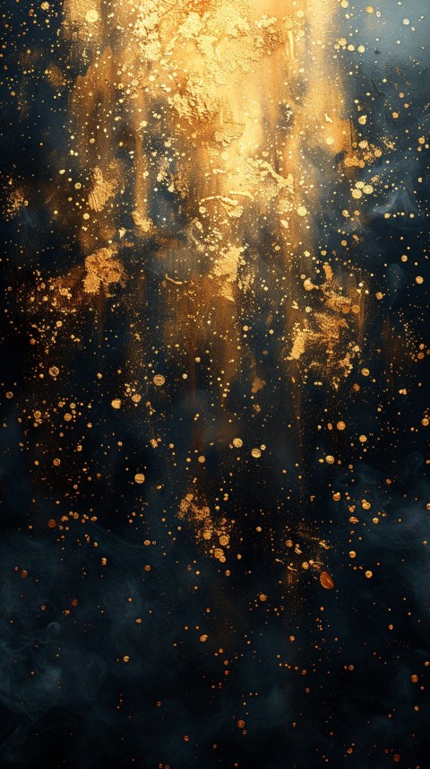 Black and gold abstract background with golden paint in the style of ink aesthetic (29)