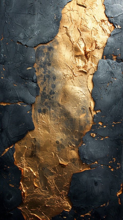 Black and gold abstract background with golden paint in the style of ink aesthetic (32)