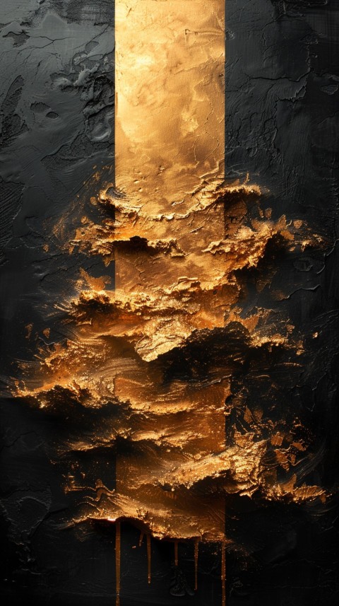 Black and gold abstract background with golden paint in the style of ink aesthetic (28)
