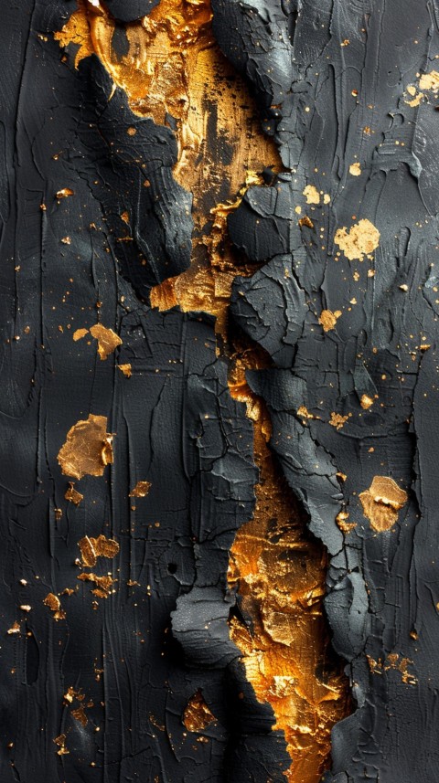 Black and gold abstract background with golden paint in the style of ink aesthetic (46)