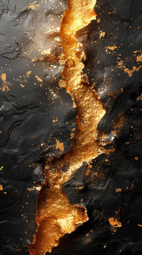 Black and gold abstract background with golden paint in the style of ink aesthetic (83)