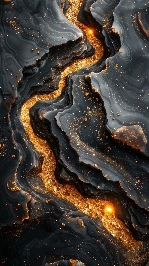 Black and gold abstract background with golden paint in the style of ink aesthetic (55)