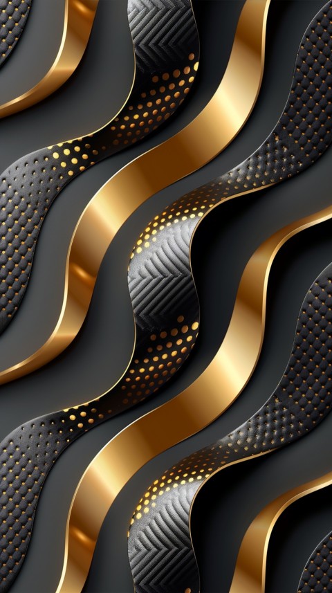 Black and Gold Waves Abstract  Luxury Black & Gold Art Aesthetic (1)