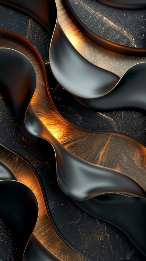 Black and Gold Waves Abstract  Luxury Black & Gold Art Aesthetic (12)