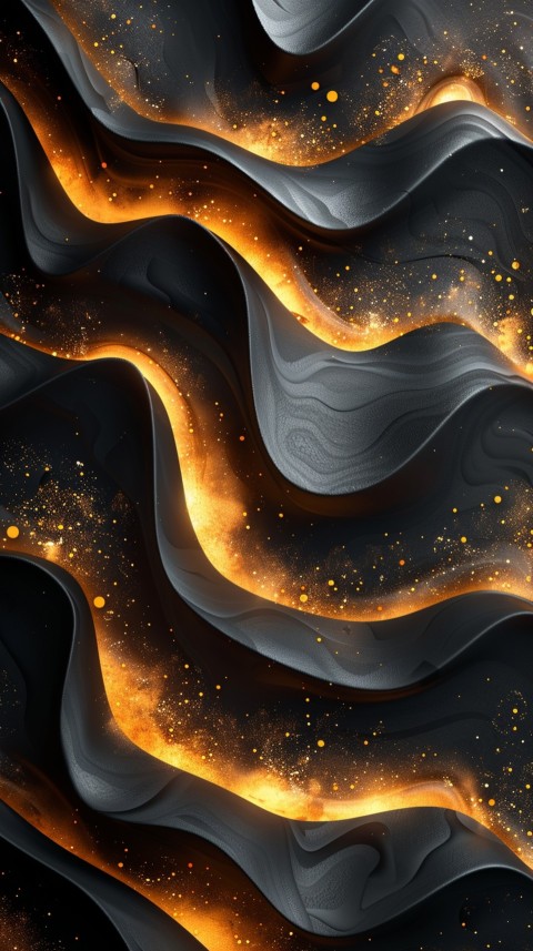Black and Gold Waves Abstract  Luxury Black & Gold Art Aesthetic (19)