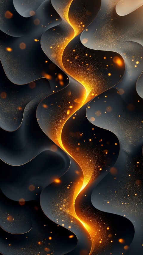 Black and Gold Waves Abstract  Luxury Black & Gold Art Aesthetic (10)