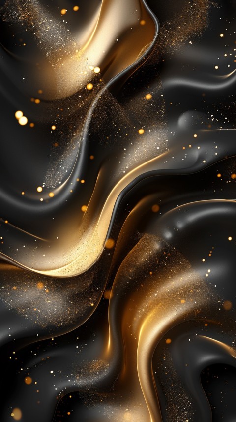 Black and Gold Waves Abstract  Luxury Black & Gold Art Aesthetic (2)