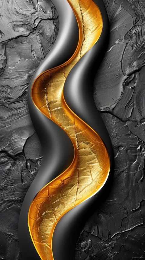 Black and Gold Waves Abstract  Luxury Black & Gold Art Aesthetic (47)