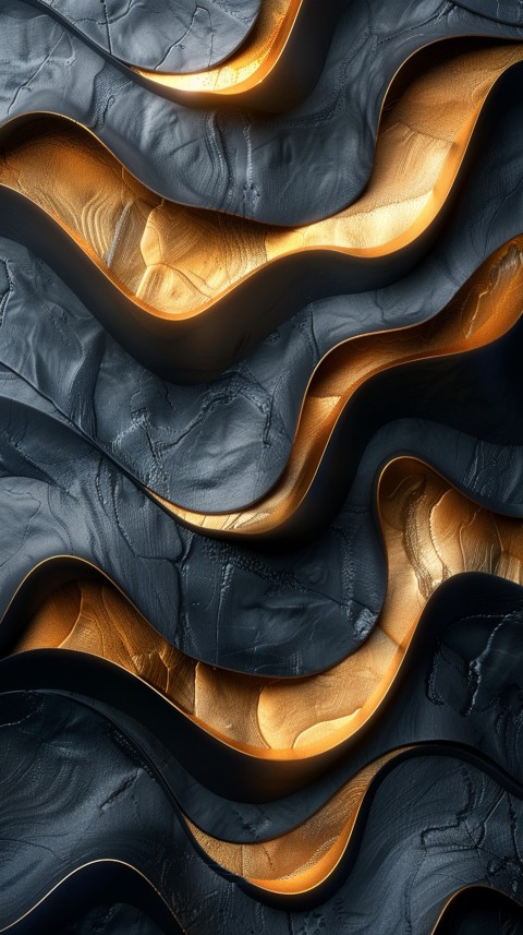 Black and Gold Waves Abstract  Luxury Black & Gold Art Aesthetic (14)