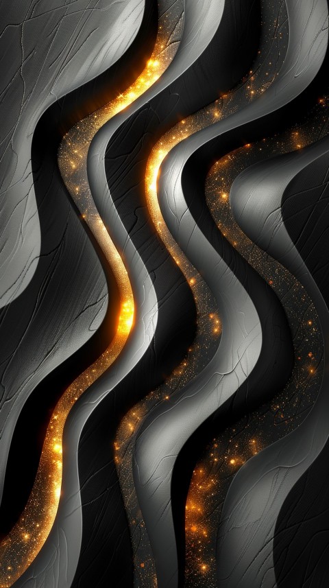Black and Gold Waves Abstract  Luxury Black & Gold Art Aesthetic (16)