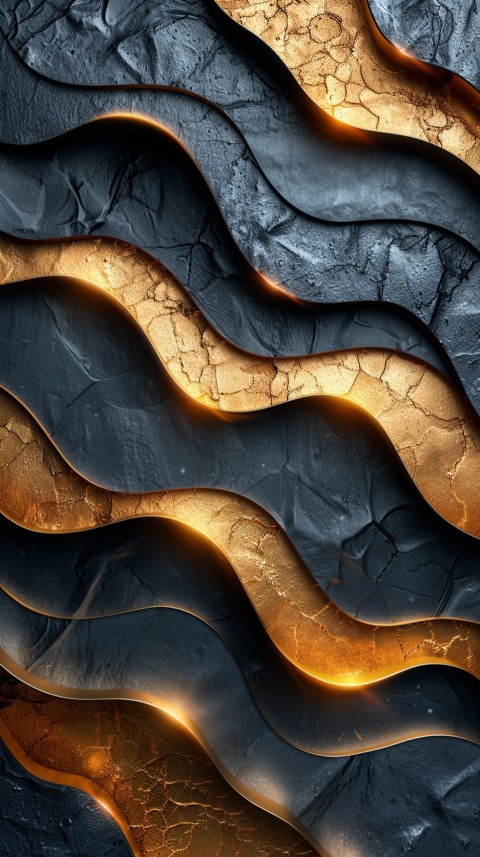 Black and Gold Waves Abstract  Luxury Black & Gold Art Aesthetic (43)