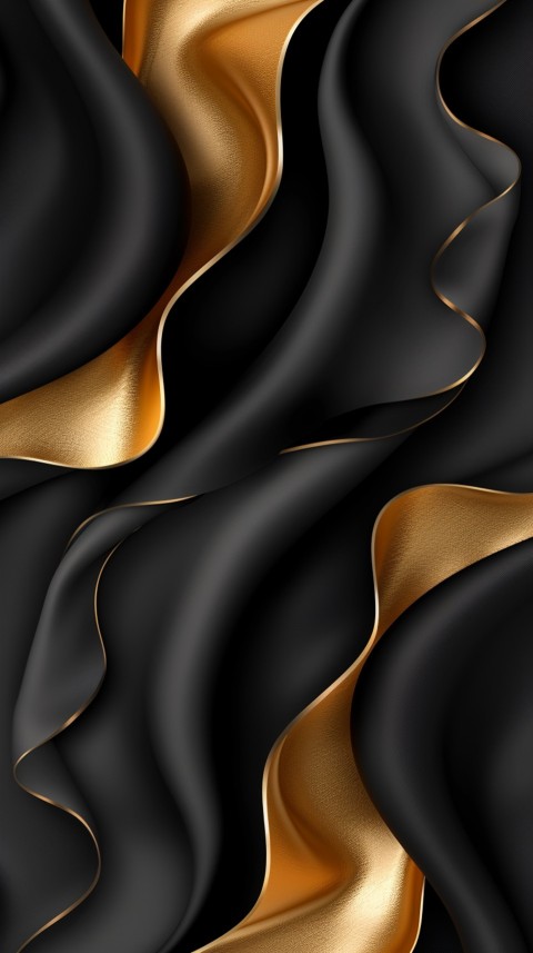 Black and Gold Waves Abstract  Luxury Black & Gold Art Aesthetic (51)