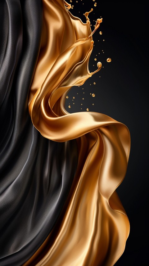 Black and Gold Waves Abstract  Luxury Black & Gold Art Aesthetic (62)