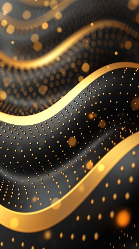 Black and Gold Waves Abstract  Luxury Black & Gold Art Aesthetic (63)