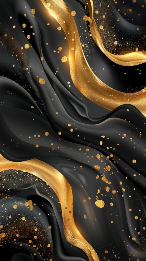 Black and Gold Waves Abstract  Luxury Black & Gold Art Aesthetic (68)